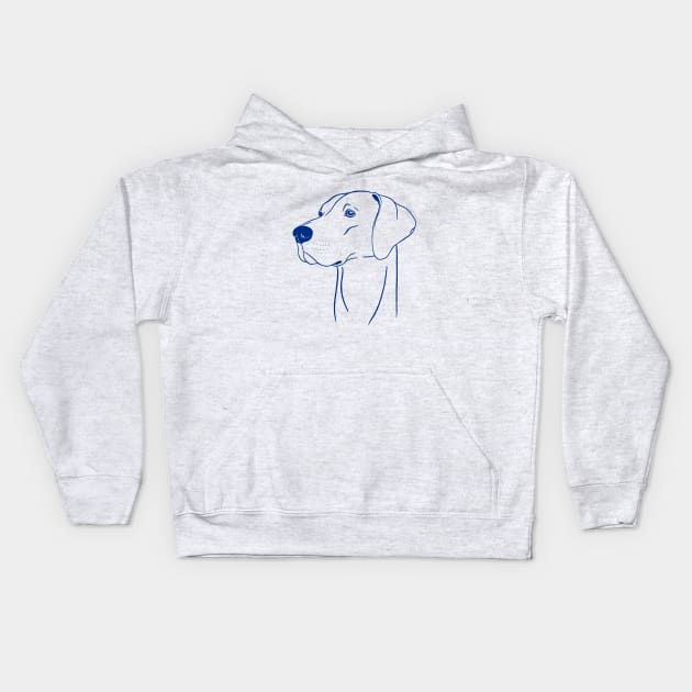 Weimaraner (Pink and Blue) Kids Hoodie by illucalliart